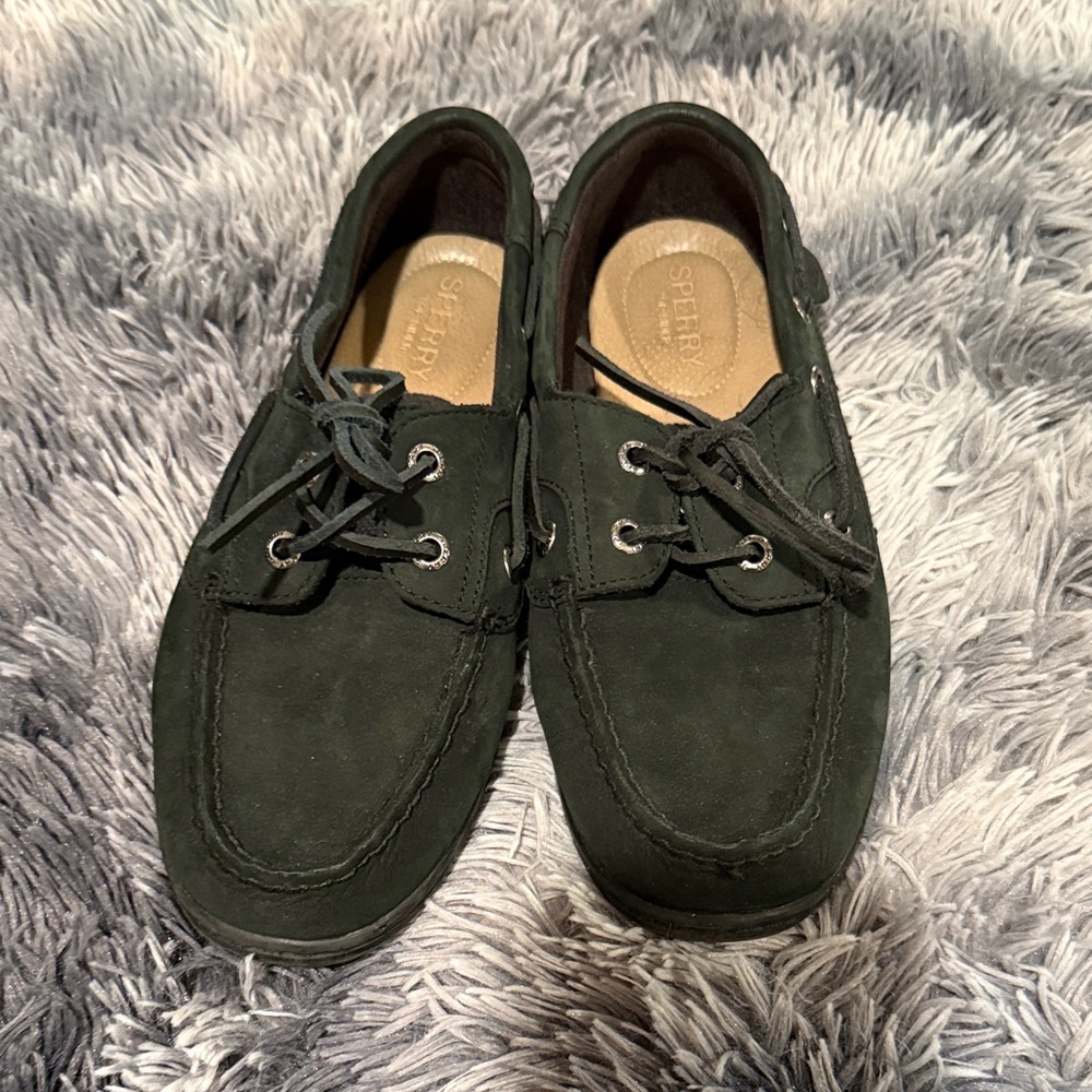 Sperry ladies black Boat Shoes